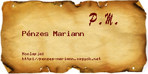 Pénzes Mariann névjegykártya