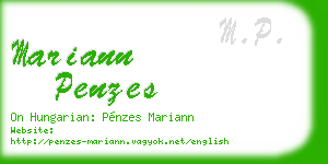 mariann penzes business card